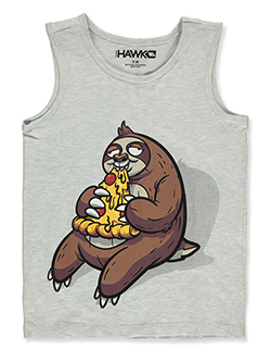 Boys' Graphic Tank Top by Hawk in heather blue, heather gray and heather navy, Boys Fashion
