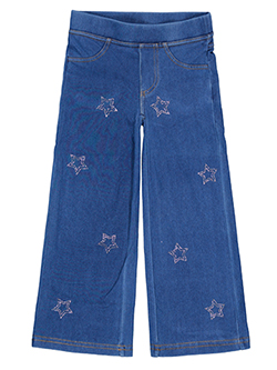 Star Ride Girls' Star Rhinestone Wide-Leg Denim Jeggings
