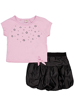 Girls' Embellished Tee and Bubble Skirt Set
