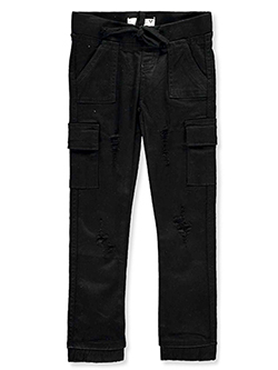 Girls' Twill Cargo Pants by Teen Gs in black, blue and khaki