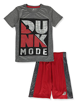 Dunk Mode 2-Piece Shorts Set Outfit by Pro Athlete in navy/multi and red/multi