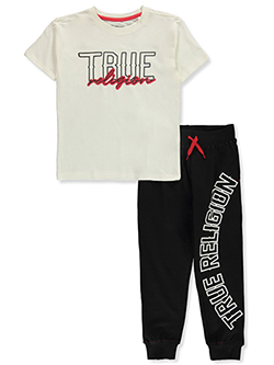 True Religion Boys' 2-Piece Fleece Joggers Set Outfit
