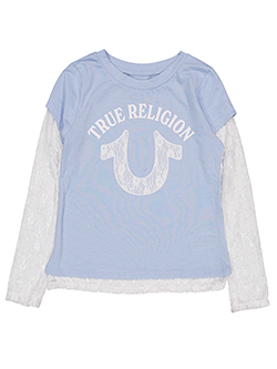 True Religion Girls' Long-Sleeve Lace Graphic Tee