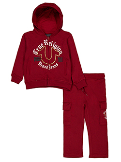 True Religion Boys' Fleece Zip-Up Hoodie and Cargo Pants Set