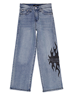 True Religion Boys' Relaxed Baggy Jeans with Flame Logo