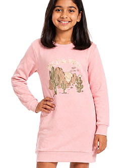 Limited Too Girls' Wild & Free Cactus Sweatshirt Dress