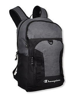 Textured Contrast Backpack by Champion in black, gray/black and navy