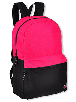 Logo Classic Zip Backpack by Champion in pink/multi and red/black