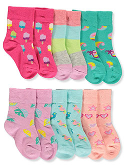 Baby Girls' 6-Pack Socks by Fun Socks in Pink/multi, Infants
