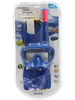 Hydro-Swim Lil-Flapper 3-Piece Snorkel Set with UV Coating by Bestway in Blue - Sporting Goods