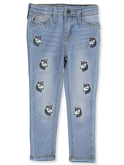 WallFlower Girl Girls Unicorn Patch Denim Jumper