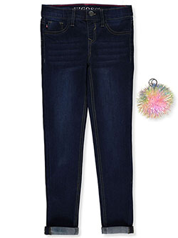 Girls' Pom Keychain Skinny Jeans by Vigoss in Dark blue