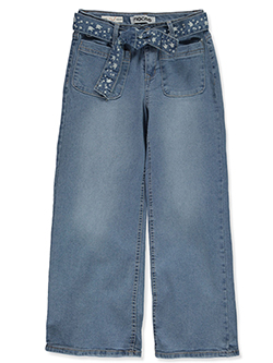 Vigoss Girls' Wide Leg Belted Jeans