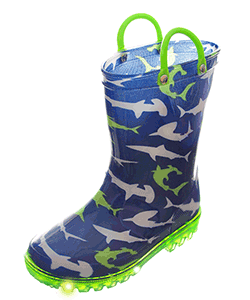 Boys' Light-Up Rubber Rain Boots by Lilly, Shoes