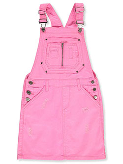 Girls' Denim Skirtalls by Chillipop in blush, hot pink and yellow, Girls Fashion