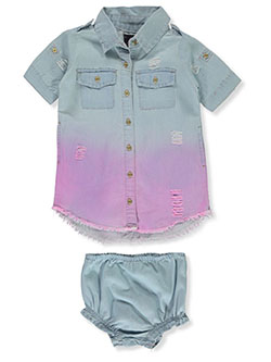 2-Piece Ombre Chambray Outfit by Chillipop in Light blue, Infants