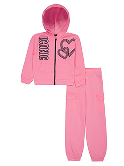 Girls Hearts Girls' Iconic Fleece Hoodie and Cargo Pants Set