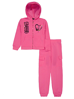 Girls Hearts Girls' Fleece Puff Print Hoodie and Cargo Pants Set