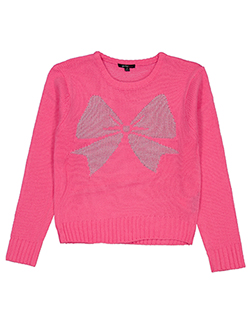 Girls Hearts Girls' Bow Pullover Knit Acrylic Lurex Jacquard Sweater