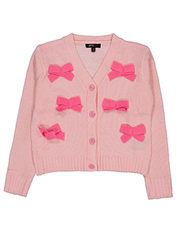 Girls Hearts Girls' Bow Appliqués Acrylic Jacquard Cardigan Sweater