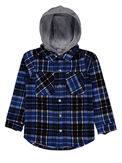 Highland Originals Boys' Polar Plaid Hooded Flannel Shirt