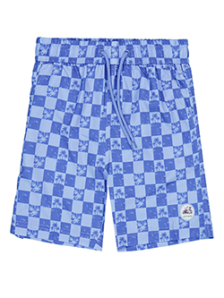 Deep Blue Boys' Checkered Palm Print Swim Shorts