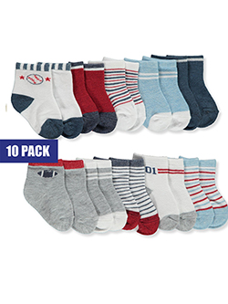 Duck Duck Goose Baby Boys' 10-Pack Crew Socks