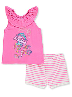 4 Childrens Apparel DreamWorks Little Girls Trolls Two-Piece Legging Set Gray//Multi