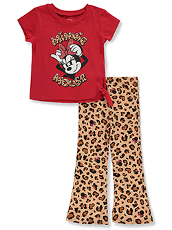 Disney Minnie Mouse Girls' 2-Piece Flared Leggings Set Outfit