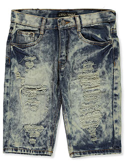 GS-115 Boys Bleached-Spotted Distress Denim Shorts