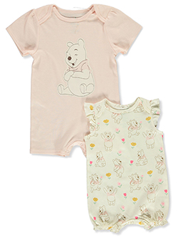 Disney Winnie The Pooh Baby Girls' 2-Pack Play Rompers