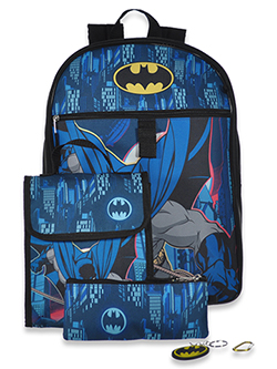 Batman Boys 5 Piece Backpack Lunchbox Set