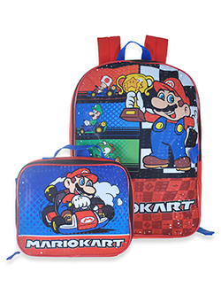 Super Mario Boys' 5-Piece Backpack Lunchbox Set