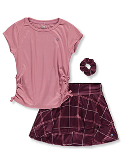 RBX Girls' 3-Piece Skirt Scrunchie Set Outfit
