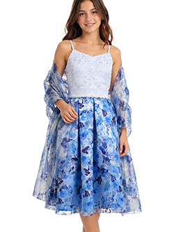 Pink Butterfly Girls Dress with Coordinating Shawl Set