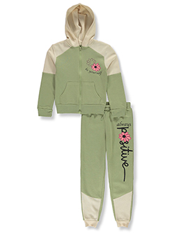Pink Velvet Girls' 2-Piece Joggers Set Outfit
