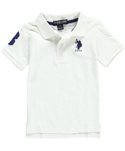 U.S. Polo Assn. Little Boys’ “Logo 3 Sleeve” Pique Polo (Sizes 4 – 7)