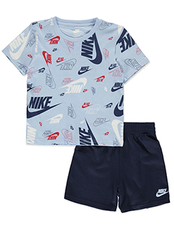 Boys' Nike Logo Printed T-Shirt and Shorts Set