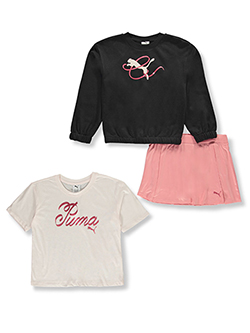 Puma Girls' 3-Piece Skirt Set Outfit