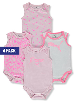 Puma Baby Girls' 4-Pack Sleeveless Bodysuits