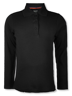 Smith's American Girls' Picot Trim Long-Sleeve Polo Shirt