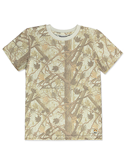 Smith's Workwear Boys' Leaf Print Camo Short Sleeve T-Shirt