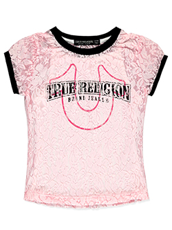 True Religion Girls' Denim Horseshoe T-shirt