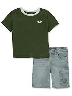 True Religion Boys' 2-Piece Buddha Shorts Set Outfit