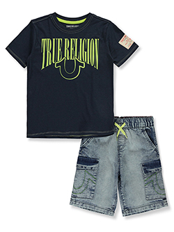 True Religion Boys' 2-Piece Horseshoe Shorts Set Outfit