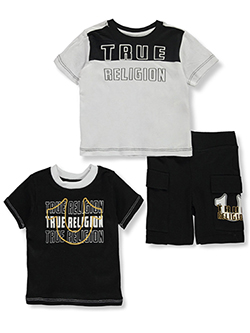 True Religion Boys' 3-Piece Buddha Shorts Set Outfit