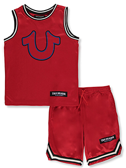 True Religion Boys' 2-Piece Basketball Shorts Set Outfit