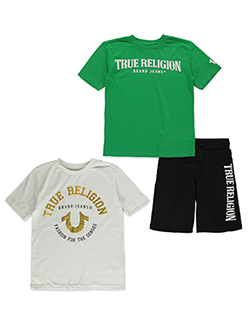 True Religion Boys' 3-Piece Shorts Set Outfit