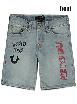 True Religion Boys' Ricky Relaxed Straight Denim Shorts