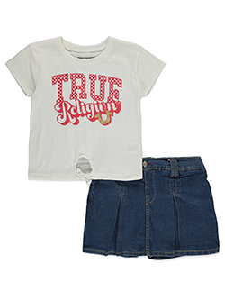 True Religion Girls' 2-Piece Denim Skort Set Outfit